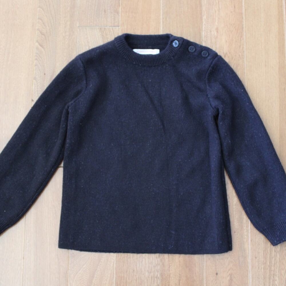 Les Essentiels de Monoprix Kids Wool‎ Acrylic Blend Long Sleeve Black Sweater 5
